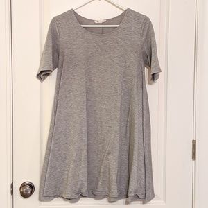 Gray Short Sleeved Shift Dress